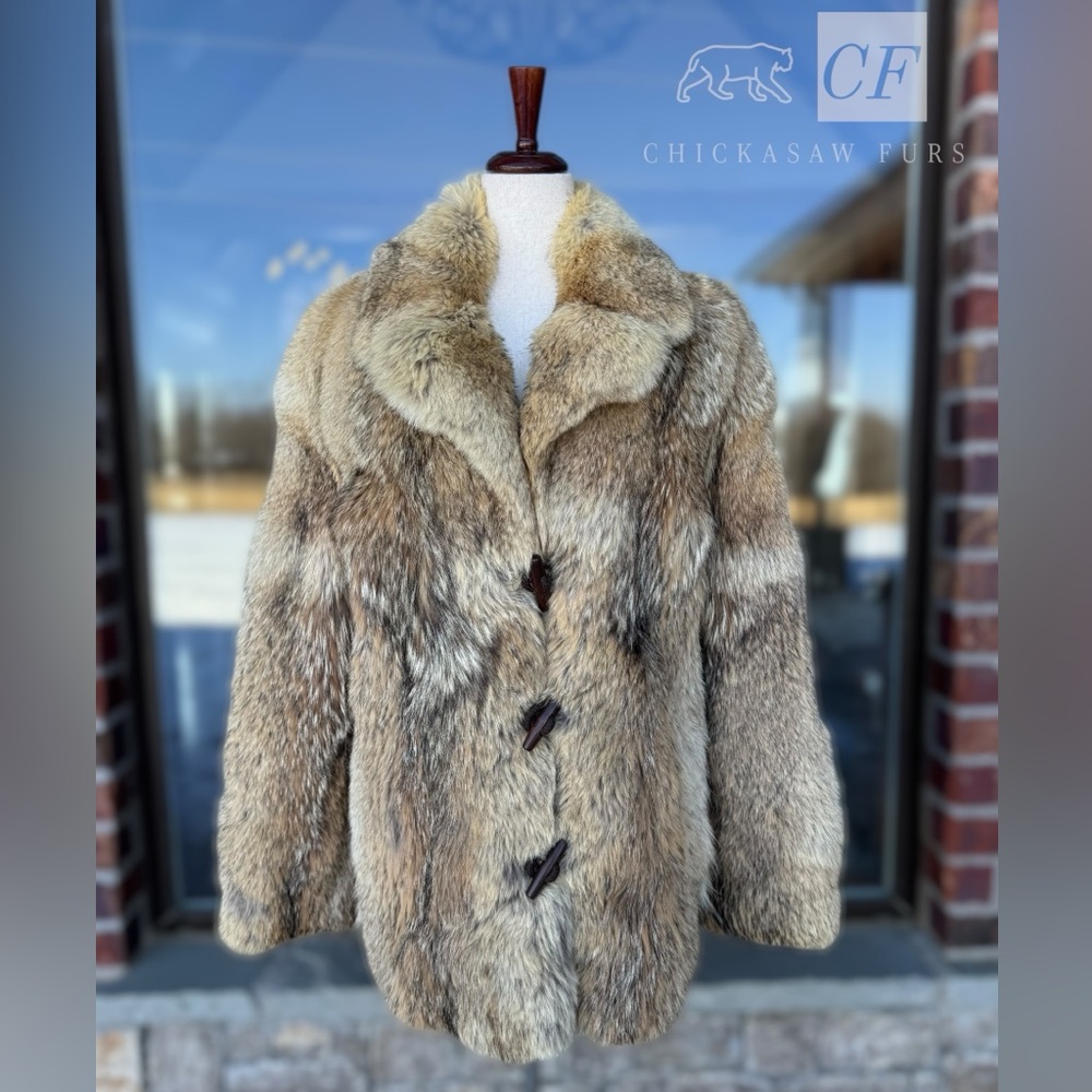 Men’s Medium Genuine Coyote Fur Coat Real Fur Genuine Fur Vintage Rustic Fur Jkt